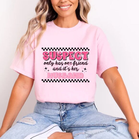 Bella Canvas Tops - Bella + Canvas T-Shirt in BUBBLE GUM Featuring Glitter transfer